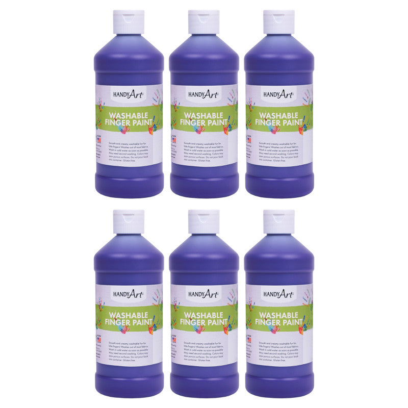 Washable Finger Paint, Violet, 16 oz., Pack of 6