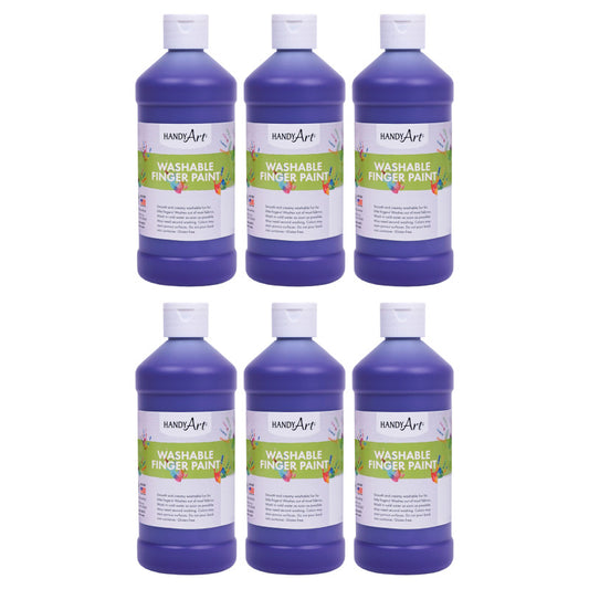 Washable Finger Paint, Violet, 16 oz., Pack of 6
