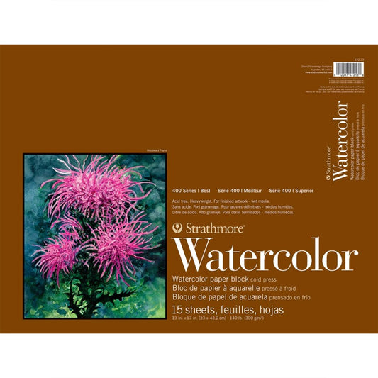 400 Series Watercolor Paper Block, 15 Sheet, 13x17 inch, 1 Count