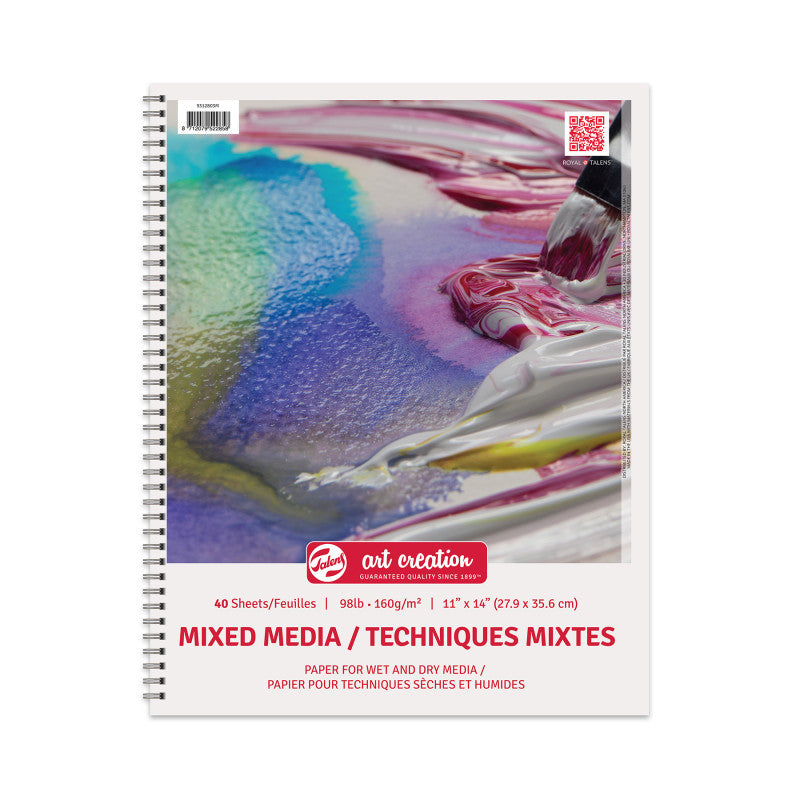 Mixed Media Paper Pad, Spiral Bound, 98lbs, 11" x 14", 40 Sheets