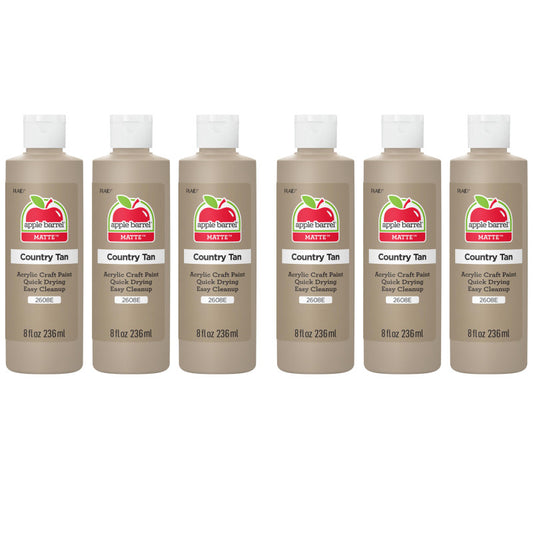 Acrylic Paint Matte, 8oz., Country Tan, Pack of 6