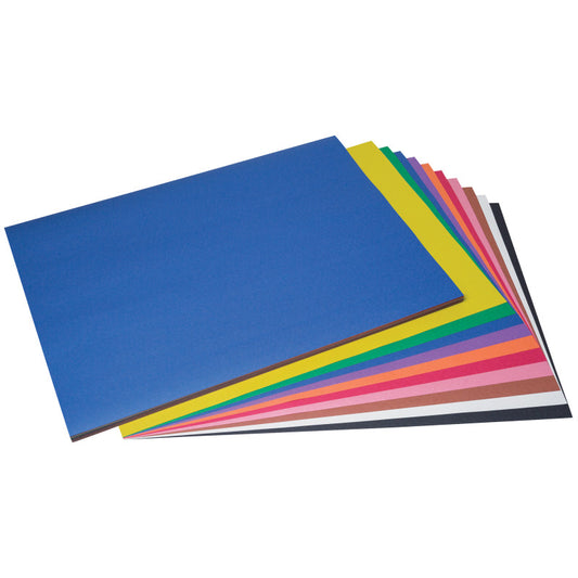 Construction Paper, Medium Weight, 10 Assorted Colors, 18" x 24", 100 Sheets