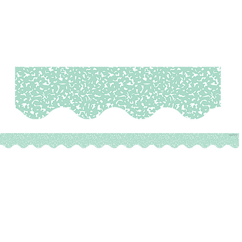 Composition Green Scalloped Border Trim, 35 Feet