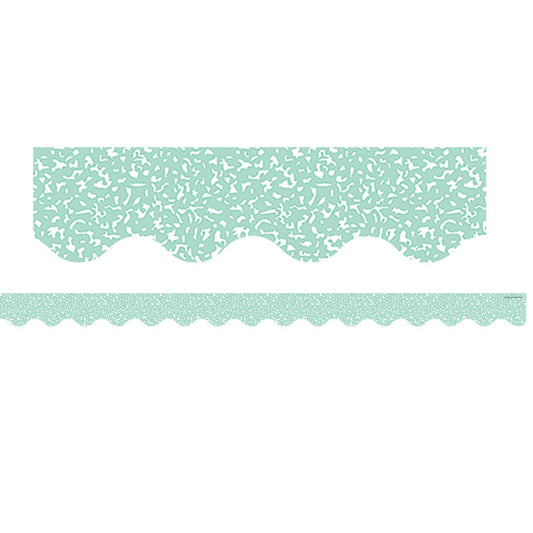 Composition Green Scalloped Border Trim, 35 Feet
