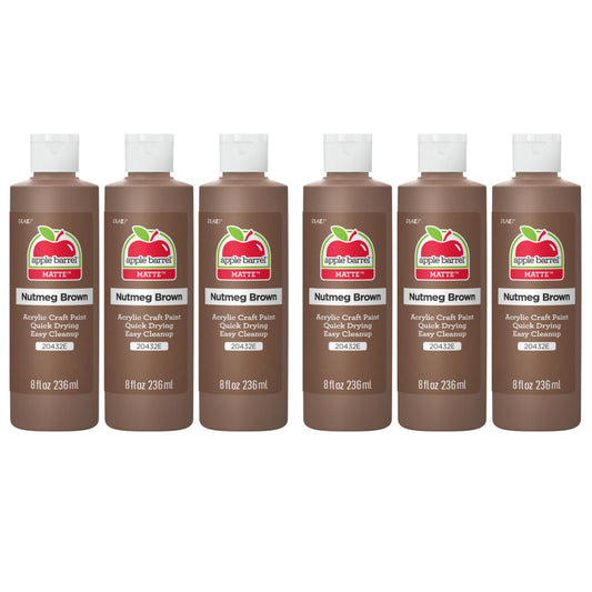 Acrylic Paint Matte, 8oz., Nutmeg Brown, Pack of 6