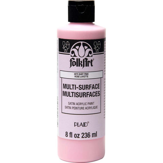 Acrylic Paint Multi-Surface Satin, 8oz., Baby Pink