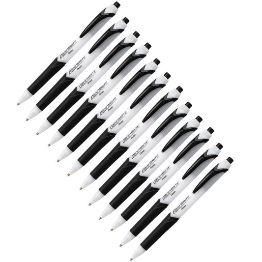 GlideWrite Ballpoint Pen with TechniFlo Ink, (1.0mm) Medium Line, Black, 1 Dozen