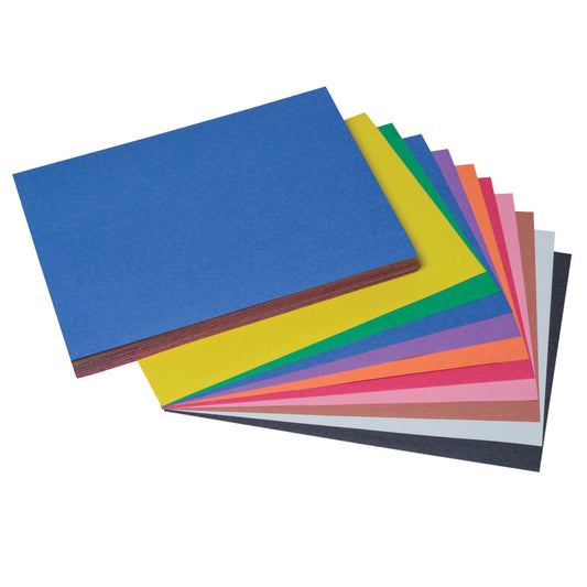 Construction Paper, Medium Weight, 10 Assorted Colors, 9" x 12", 100 Sheets