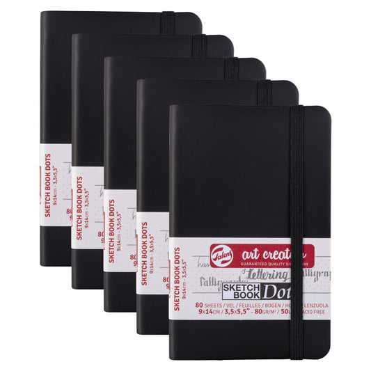 Dotted Sketchbook, 80 Sheets, 50lbs, 3.5" x 5.5", Pack of 5