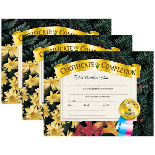 Certificate of Completion, 8.5" x 11", 30 Per Pack, 3 Packs