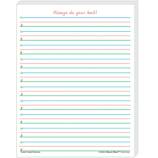 Smart Start 1-2 Writing Paper: 100 Sheets