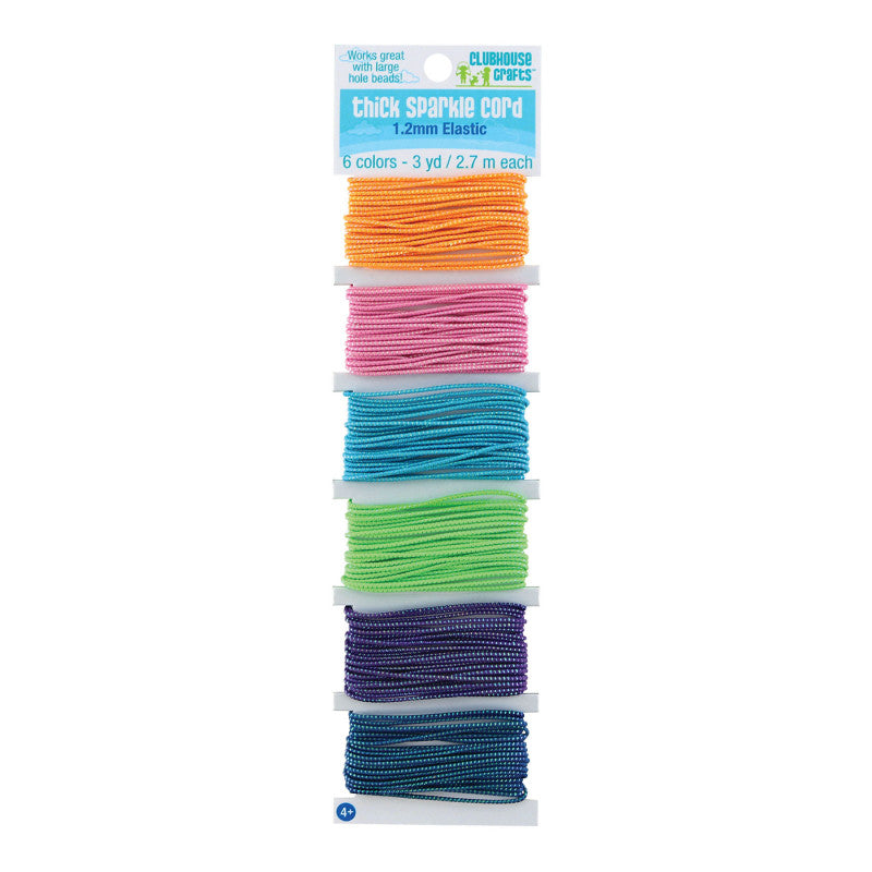 Thick Sparkle Elastic Cord, 6 Colors, 18 Yards