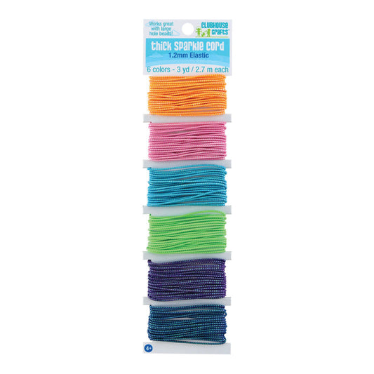 Thick Sparkle Elastic Cord, 6 Colors, 18 Yards