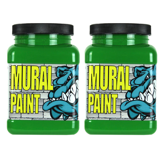 Mural Paint, Pint, T-Rex (Brilliant Green), Pack of 2