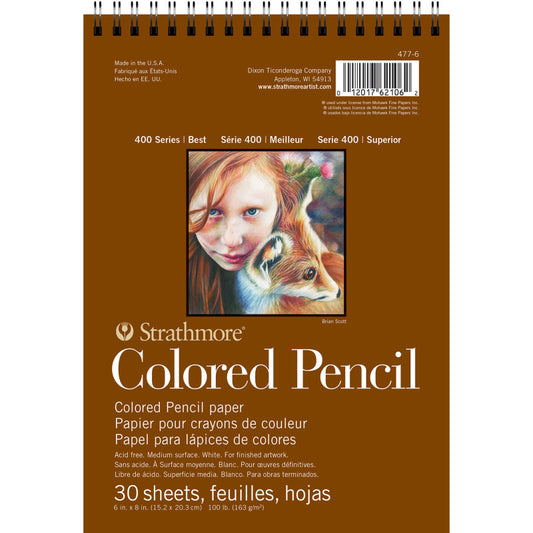400 Series Color Pencil Pad, Wire Binding, 30 Sheet, 6x8 inch, 1 Count