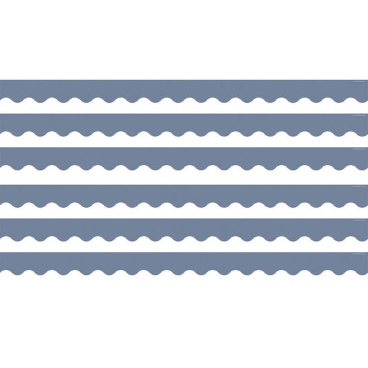 Aegean Blue Scalloped Border Trim, 35 Feet Per Pack, 6 Packs