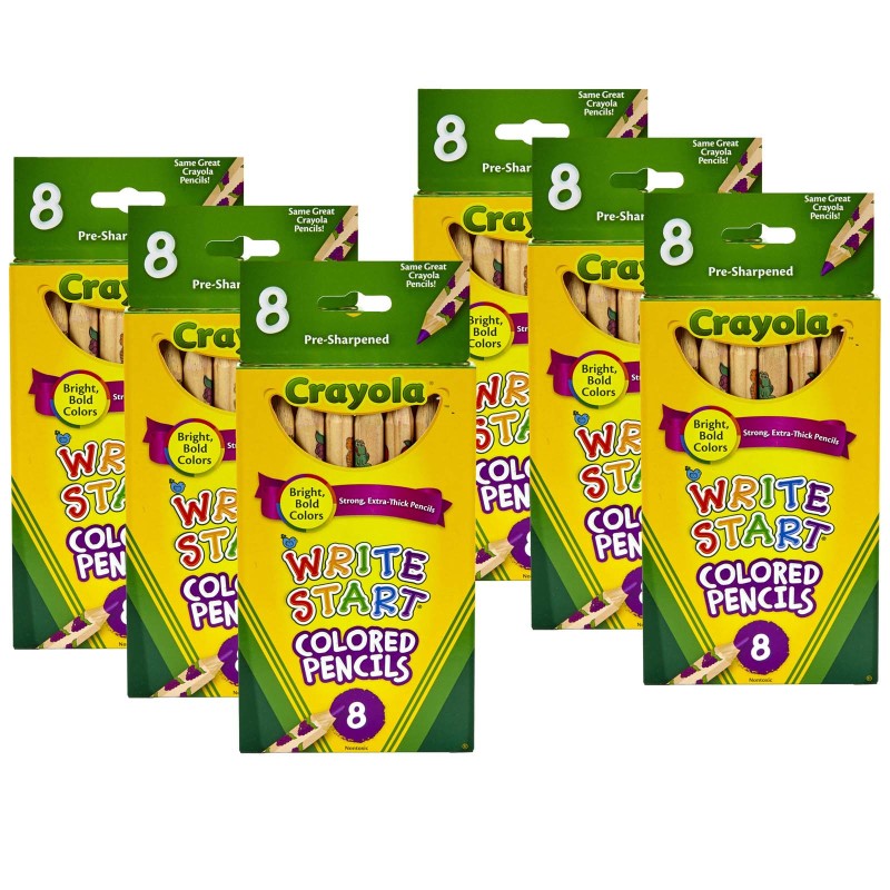 Write Start® Colored Pencils, 8 Per Box, 6 Boxes