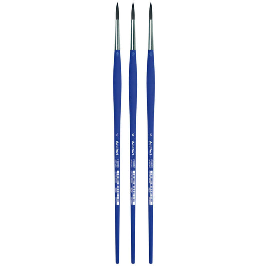 FORTE-Acrylics Student Brush, Synthetic, Acrylic & Oil, Round, Series 8630, Size 6, Pack of 3