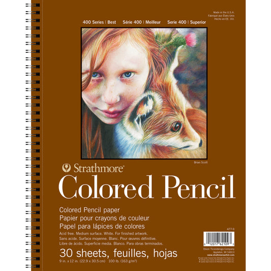 400 Series Color Pencil Pad, Wire Binding, 30 Sheet, 9x12 inch, 1 Count