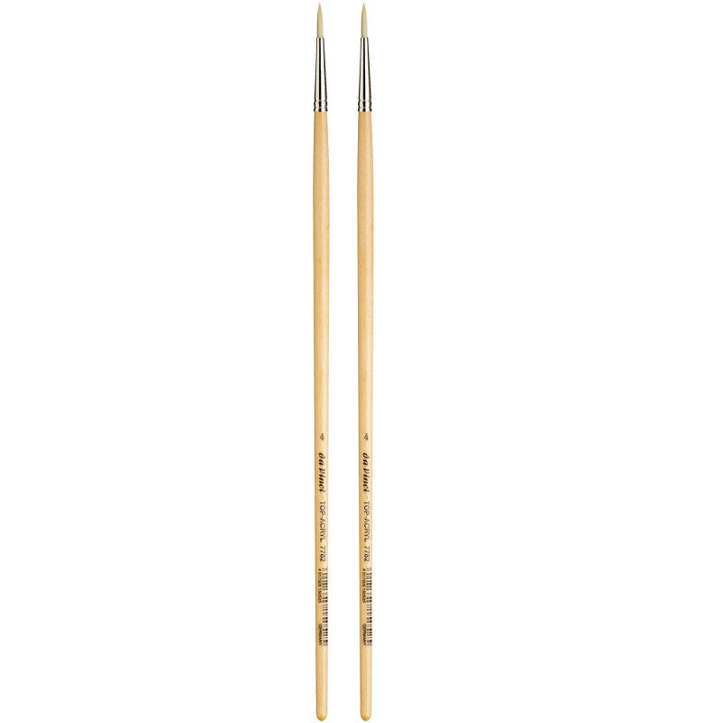 TOP-ACRYL White Brush, Synthetic, Acrylic & Oil, Round, Series 7782, Size 4, Pack of 2