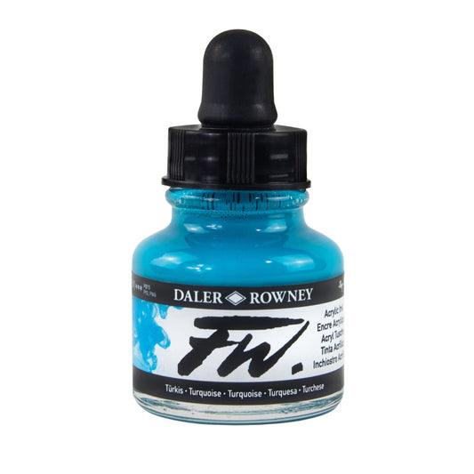 FW Acrylic Ink, Turquoise, 29.5ml, 1 Count