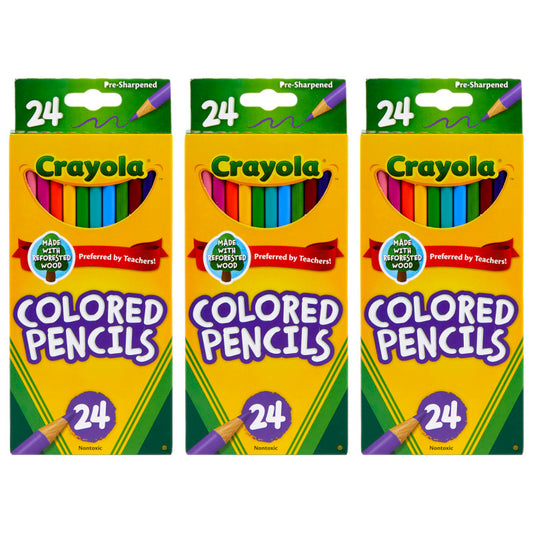 Colored Pencils, 24 Per Box, 3 Boxes