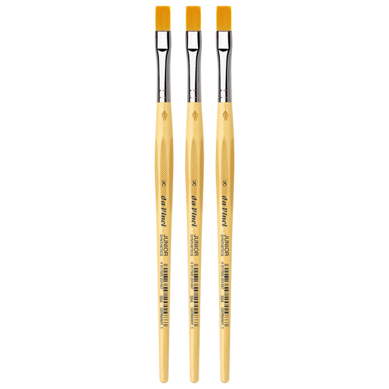 JUNIOR Synthetics Student Brush, Synthetic, Tempera, Round, Series 304, Size 8, Pack of 3