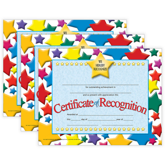 Certificate of Recognition, 30 Per Pack, 3 Packs
