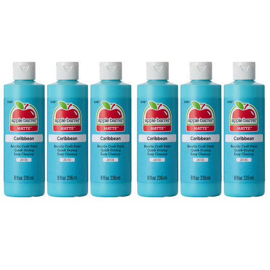 Acrylic Paint Matte, 8oz., Caribbean, Pack of 6