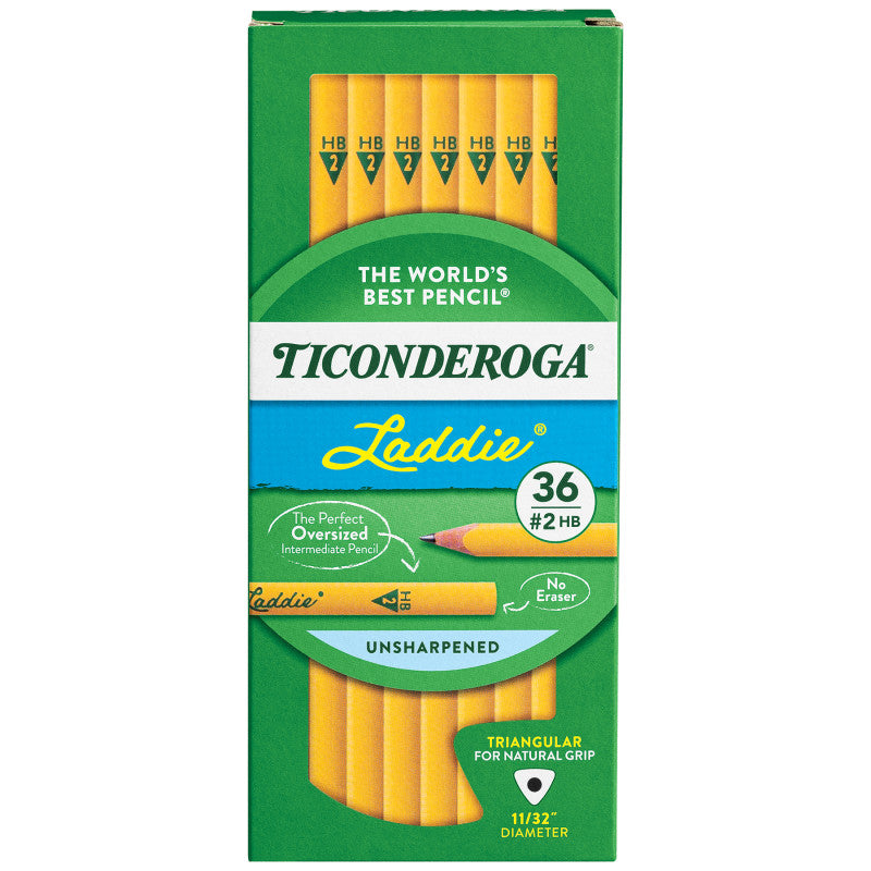 Laddie® Tri-Write Intermediate Size No. 2 Pencils without Eraser, Box of 36