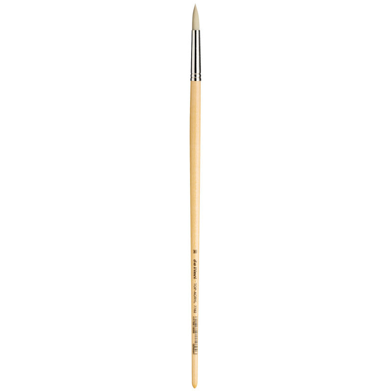 TOP-ACRYL White Brush, Synthetic, Acrylic & Oil, Round, Series 7782, Size 10