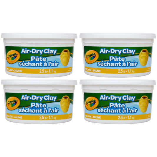 Air Dry Clay, 2.5lb Tub, Yellow, Pack of 4