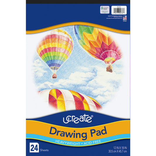 Drawing Paper Pad, Heavyweight, 12" x 18", 24 Sheets