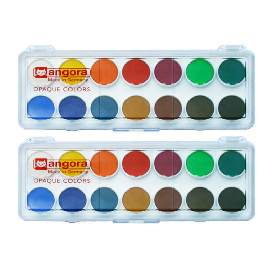 14-Pan Opaque Watercolor General Set Per Set, 2 Sets