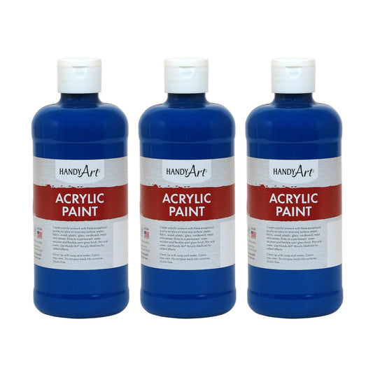 Acrylic Paint 16 oz, Ultra Blue, Pack of 3