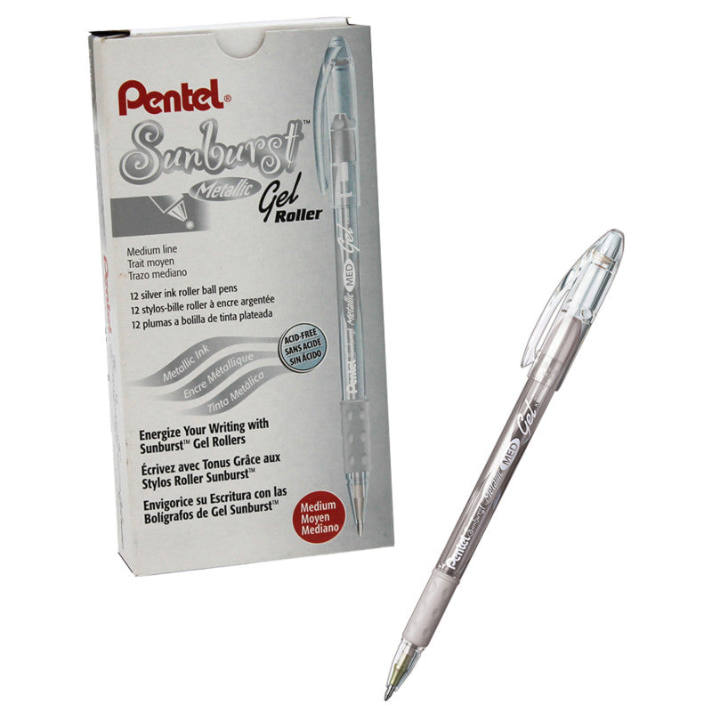 Sunburst™ Metallic Pen, Silver, Pack of 12
