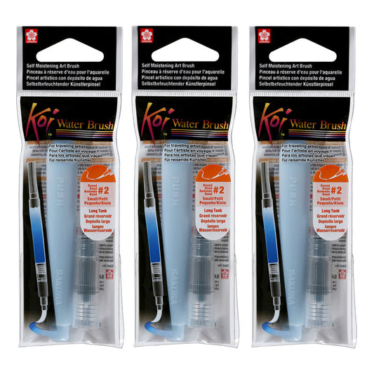 Koi Water Brush, 9mL Tank, Round, Small, Pack of 3