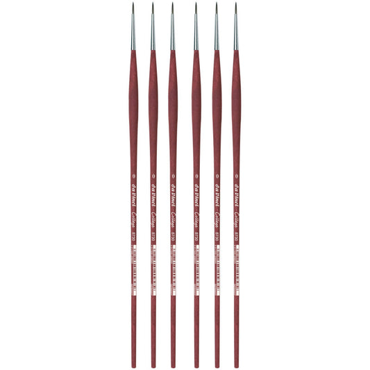 COLLEGE Student Brush, Synthetic, Acrylic & Oil, Round, Series 8730, Size 0, Pack of 6