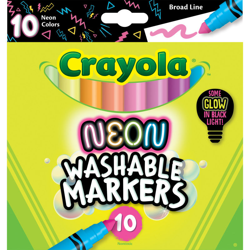 Washable Neon Broad Line Markers, Pack of 10