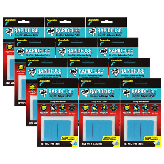 BlueStik™ Reusable Adhesive Putty, 1 oz. Per Pack, 12 Packs