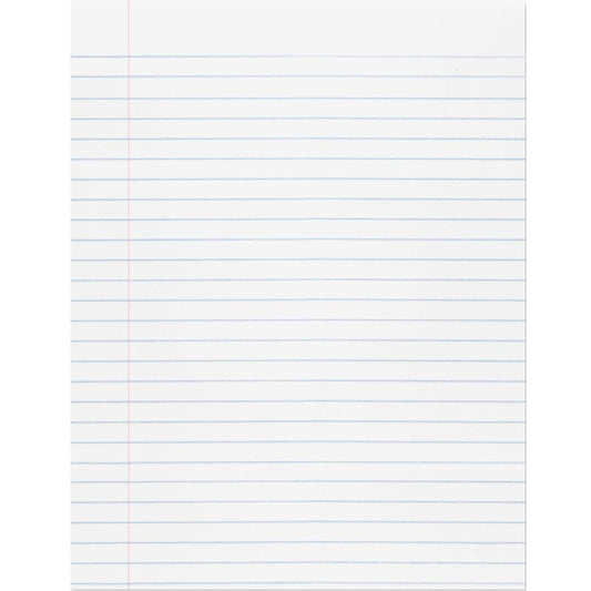 Composition Paper, White, Red Margin, 3/8" Ruled 8" x 10-1/2", 500 Sheets