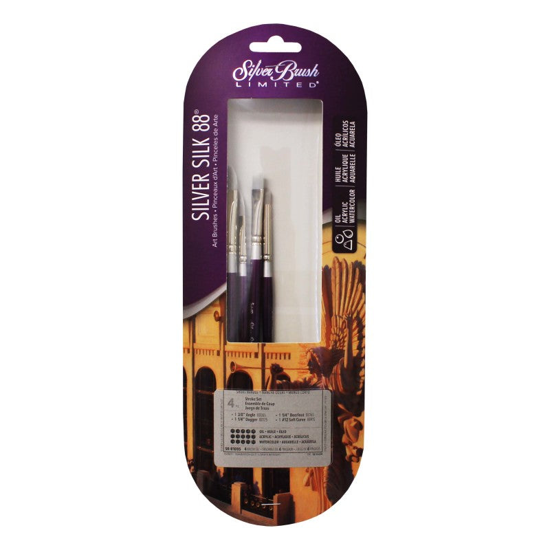 Silver Silk 88 SH 4-Piece Stroke Brush Set