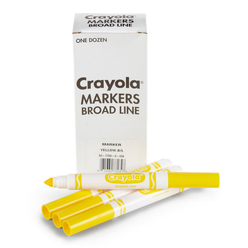 Bulk Markers, Conical Tip, Yellow, 12 Count