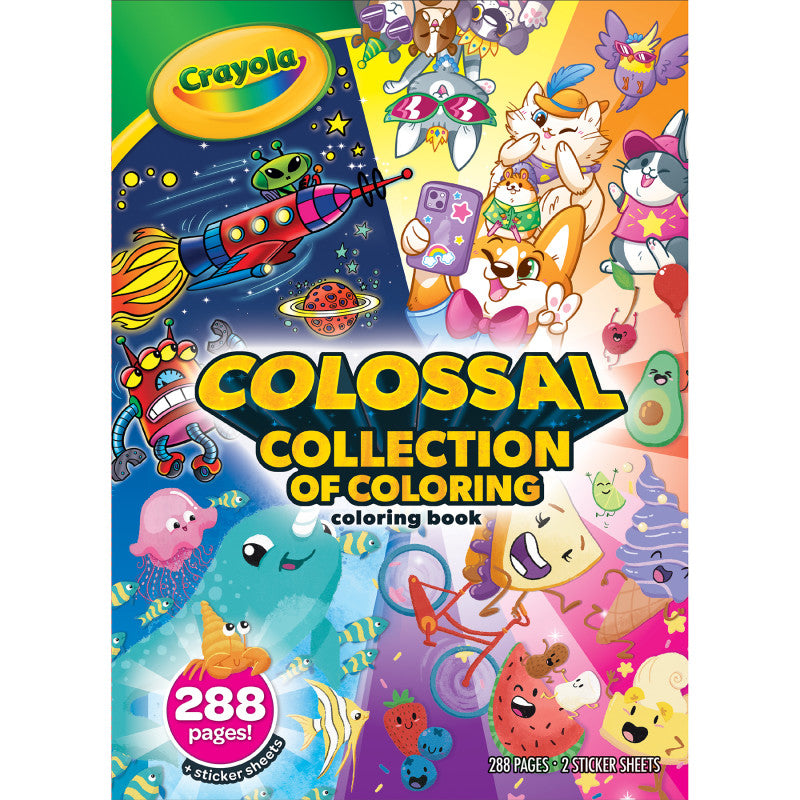 Colossal Collection of Coloring, 288 Coloring Book Pages, 2 Sticker Sheets