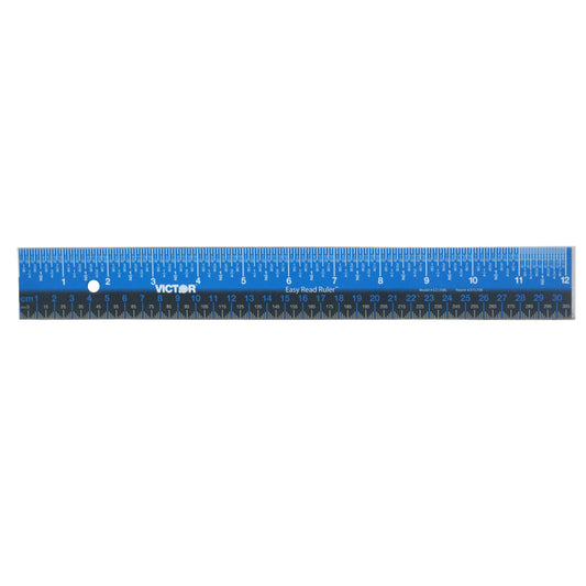 Easy Read™ Ruler, Stainless Steel, Blue/Black, 12"