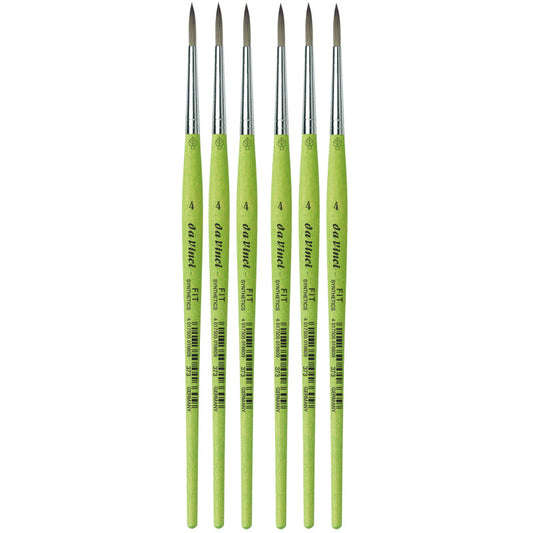 FIT Synthetics Student Brush, Synthetic, Acrylic & Tempera, Round, Series 373, Size 4, Pack of 6