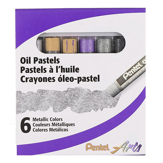 Oil Pastels, Metallic, Pack of 6