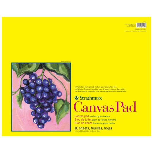 300 Series Canvas Pad, Tape Binding, 10 Sheet, 16x20 inch, 1 Count