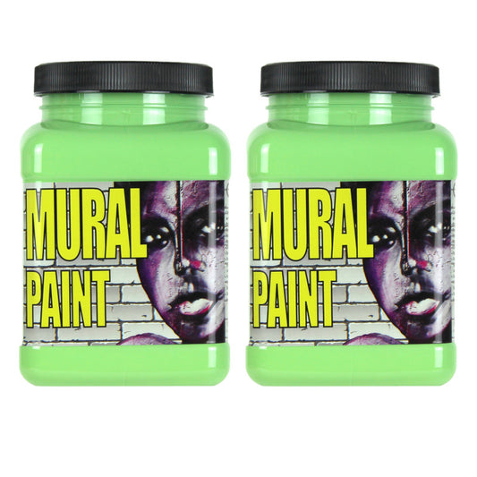 Mural Paint, Pint, Mint (Light Green), Pack of 2