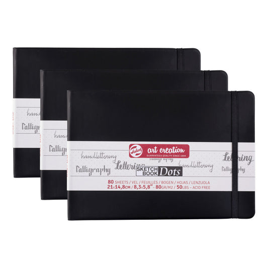 Dotted Sketchbook, 80 Sheets, 50lbs, 8.3" x 5.8" (A5), Pack of 3